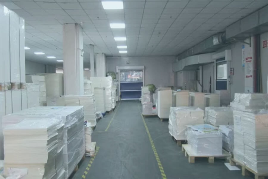 Factory with streamlined production line and workers efficiently managing operations