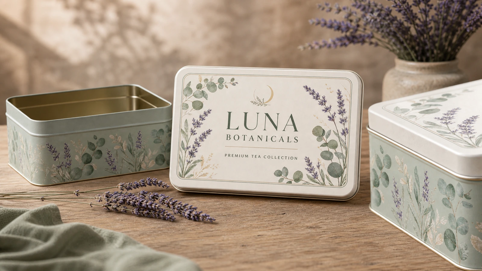 Produktionsablauf einer individuellen zweiteiligen Weißblechdose vom Blech und Druck über Formgebung und Deckelmontage bis zu Prüfung und Verpackung